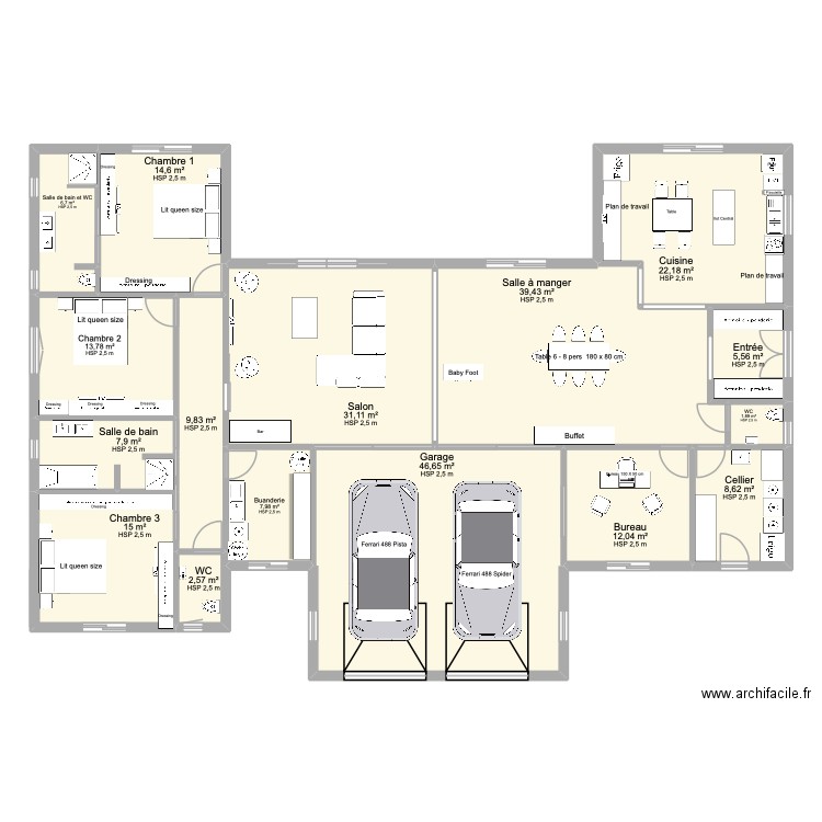 PLAN DEFINITIF 2 SALON EN CONTINUITE 6. Plan de 16 pièces et 246 m2