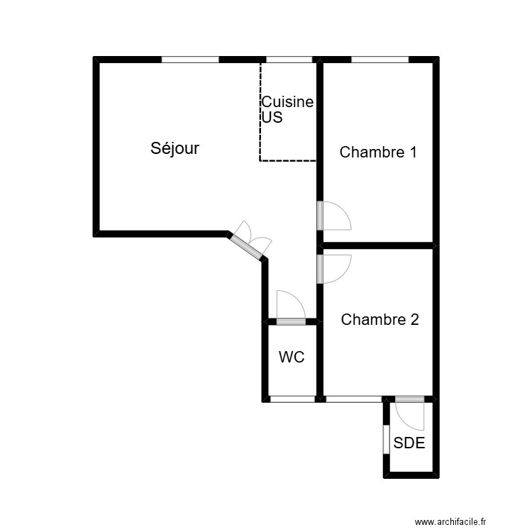 AUDOIN. Plan de 5 pièces et 26 m2