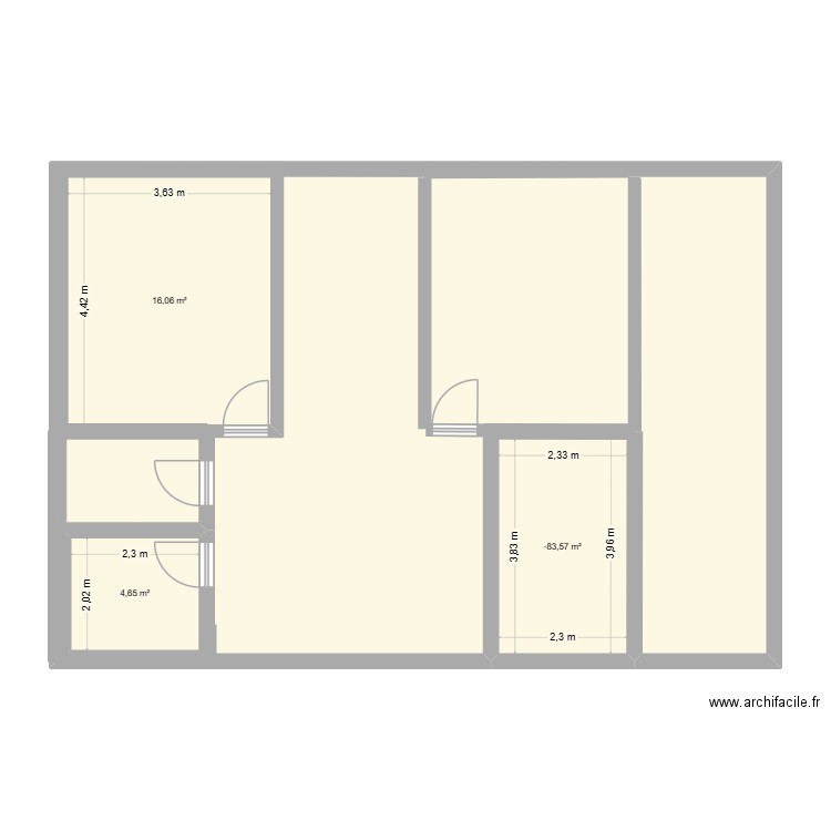 cab dentaire 2. Plan de 3 pièces et 30 m2