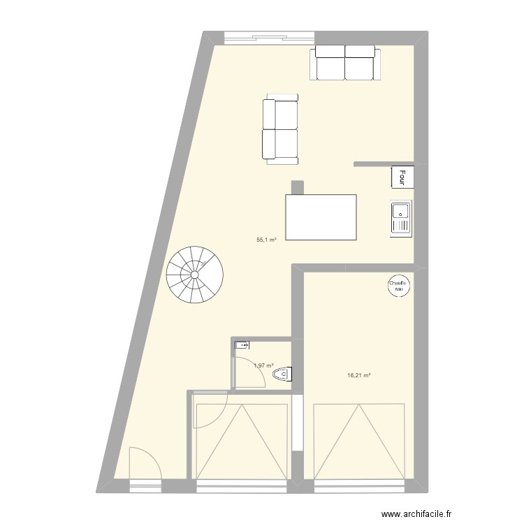 A.BRIAND. Plan de 8 pièces et 146 m2