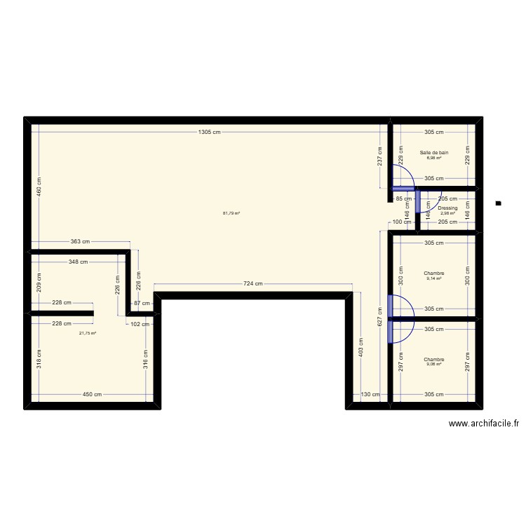 majunga be. Plan de 6 pièces et 132 m2