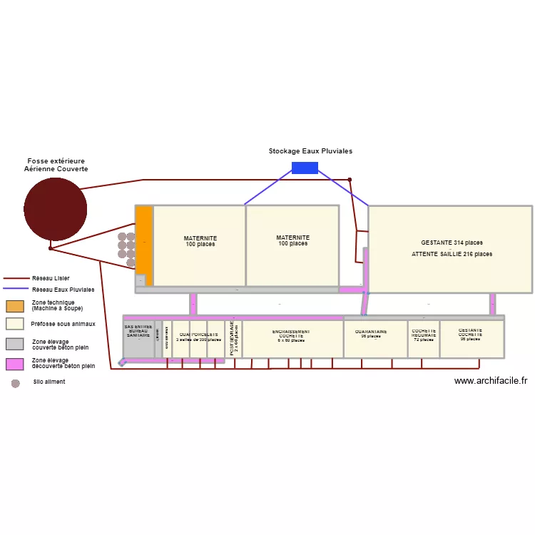 SAS PORCELETS DE BOURGOGNE Zones &agrave; risques. Plan de 
