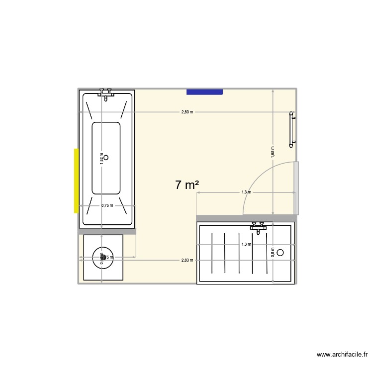 SDB. Plan de 0 pièce et 0 m2