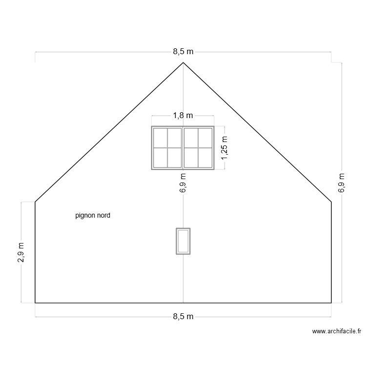 pignon nord. Plan de 0 pièce et 0 m2