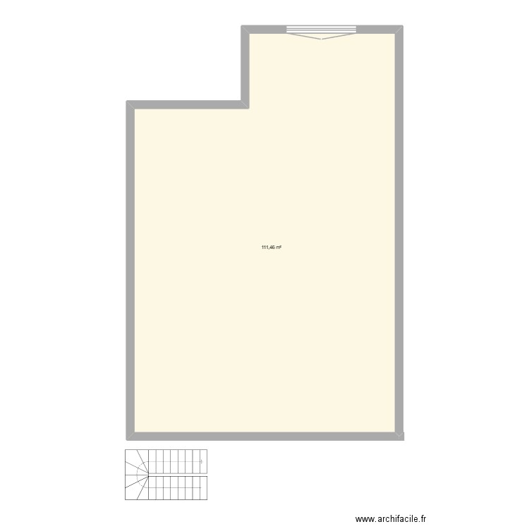 belcourt. Plan de 1 pièce et 111 m2