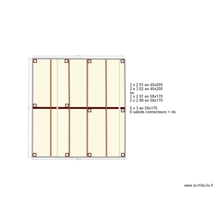 Cabanon jardin. Plan de 10 pièces et 8 m2