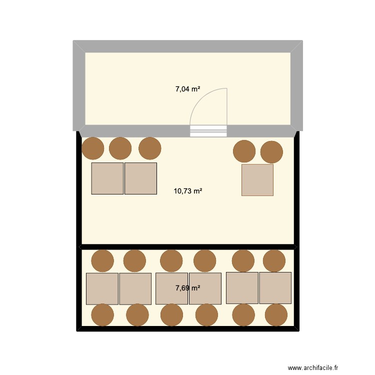 Plan côté terrasse estivale MARIAS. Plan de 0 pièce et 0 m2