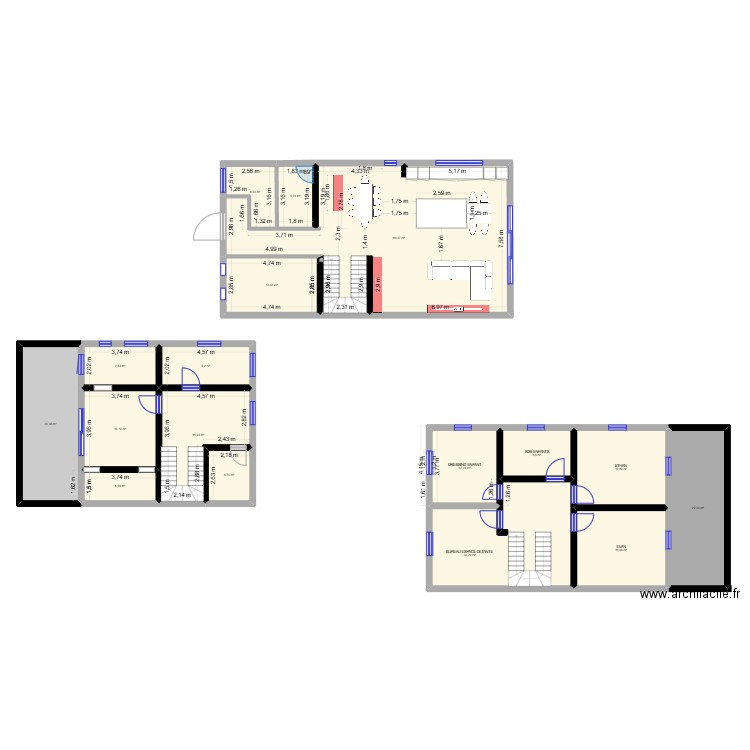 RODANGE. Plan de 17 pièces et 304 m2
