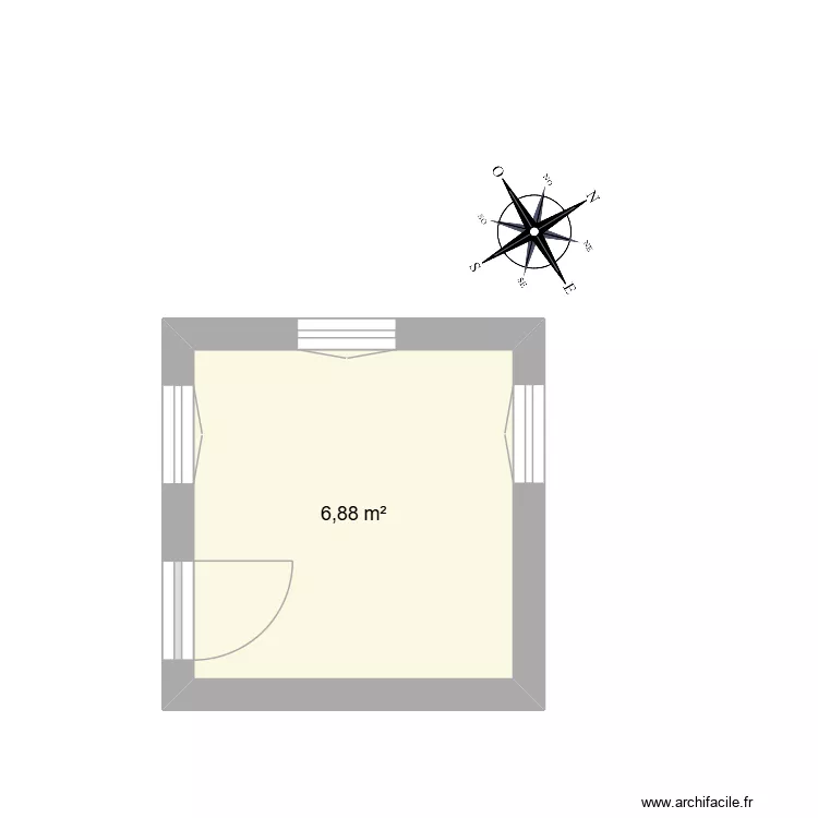 atelier maison. Plan de 1  et 7 m²