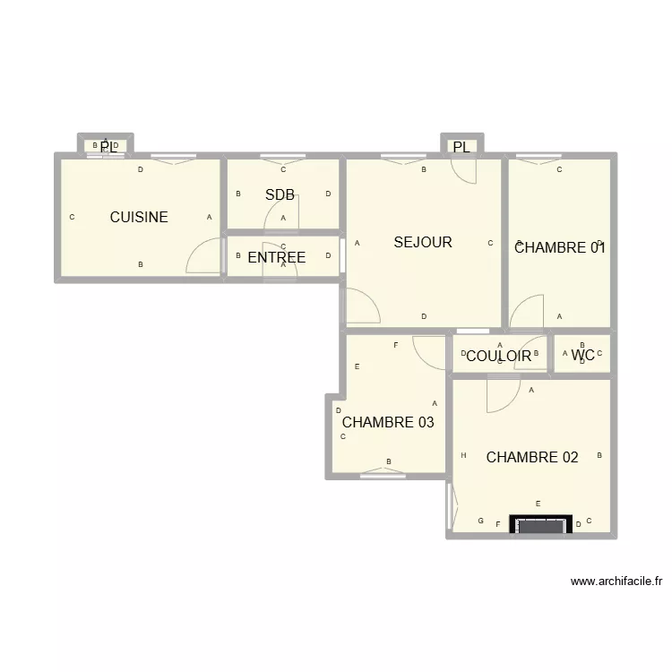 PLAN ETAGE DROITE PLB BON ENFANT. Plan de 