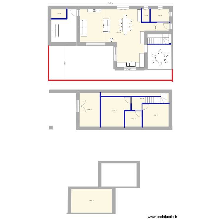 Autrans. Plan de 11 pièces et 129 m2