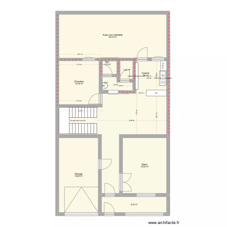 plan 31. Plan de 9  et 120 m²