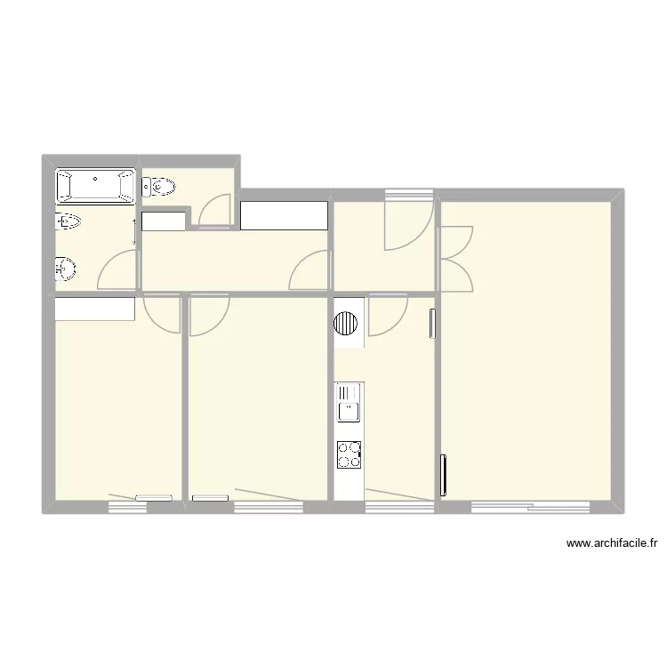 Apt Mimi. Plan de 8  et 69 m²
