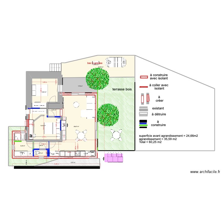a casuccia 5ème 2 chambres ter. Plan de 14 pièces et 143 m2