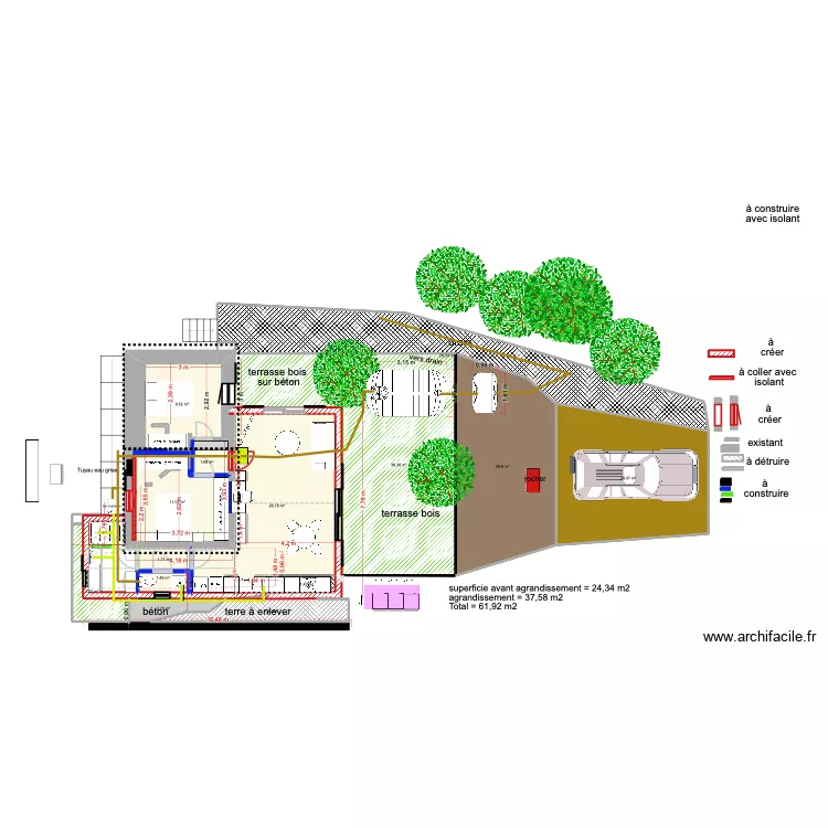 a casuccia 5&egrave;me 2 chambres ter. Plan de 16  et 200 m²