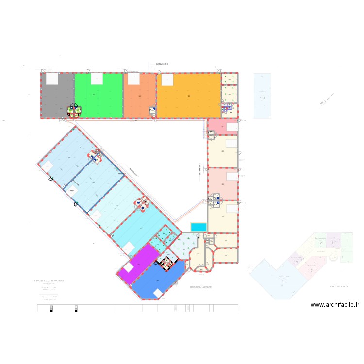 plan elec Douvres. Plan de 61 pièces et 2730 m2