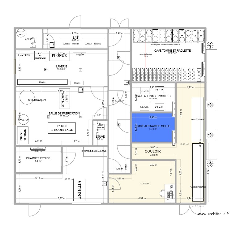 Fromagerie 2. Plan de 13 pièces et 146 m2