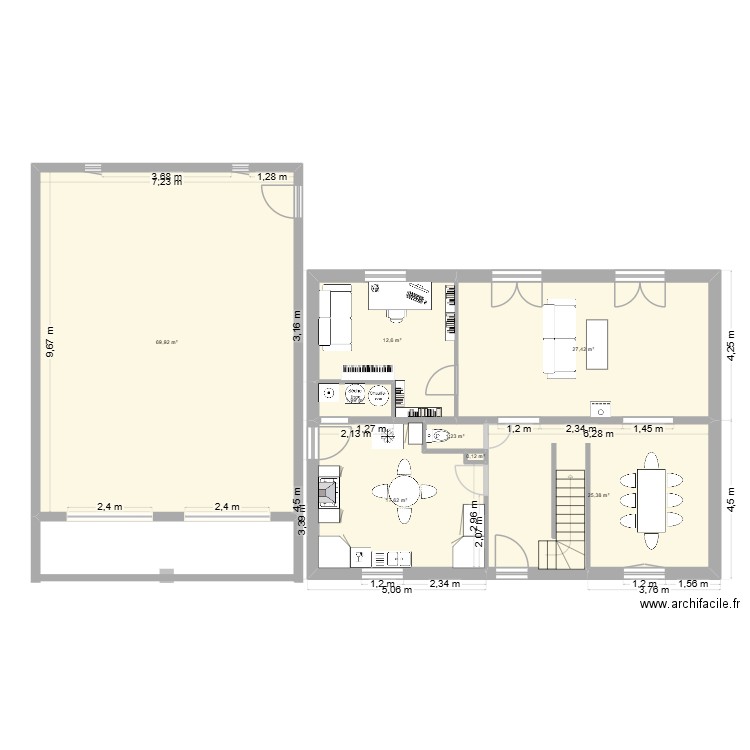 plan 001-2025-12. Plan de 8 pièces et 156 m2