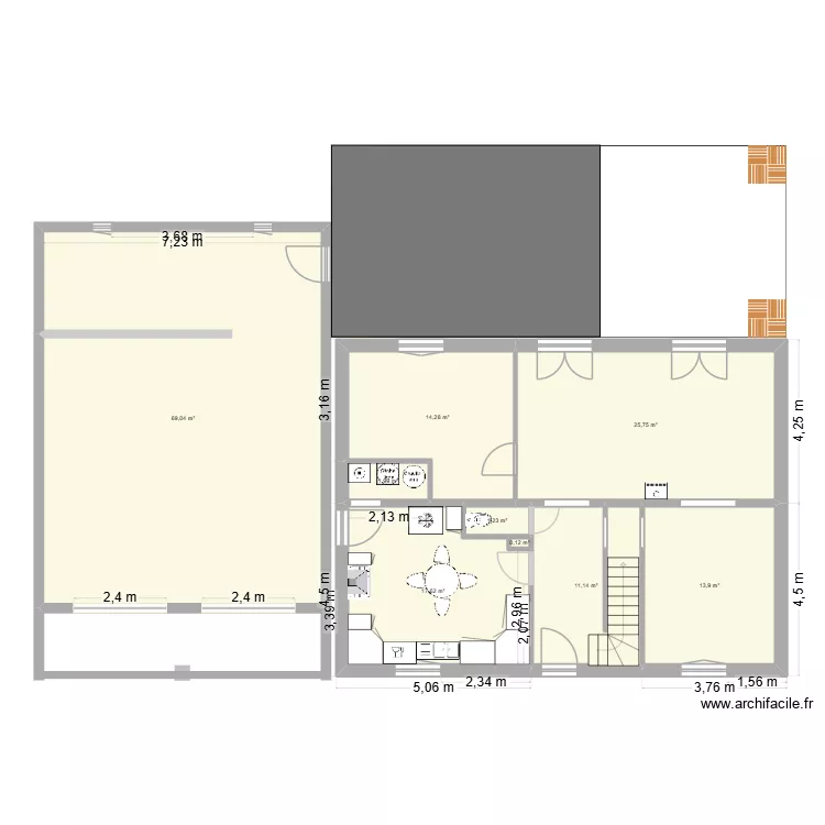 plan 001-2025-12. Plan de 9 pièces et 155 m²