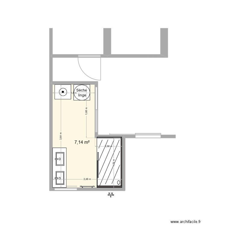 proposition 1. Plan de 1 pièce et 7 m2
