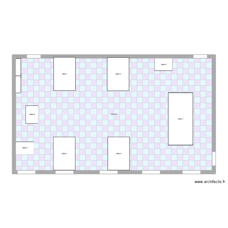 plan de salle. Plan de 1 pièce et 112 m2