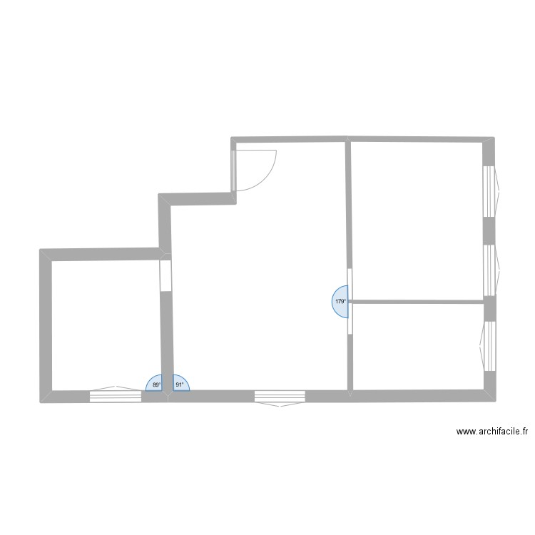 appartement ay. Plan de 3 pièces et 37 m2