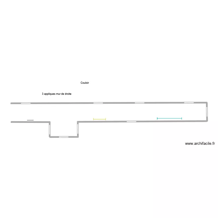 couloir appliques. Plan de 
