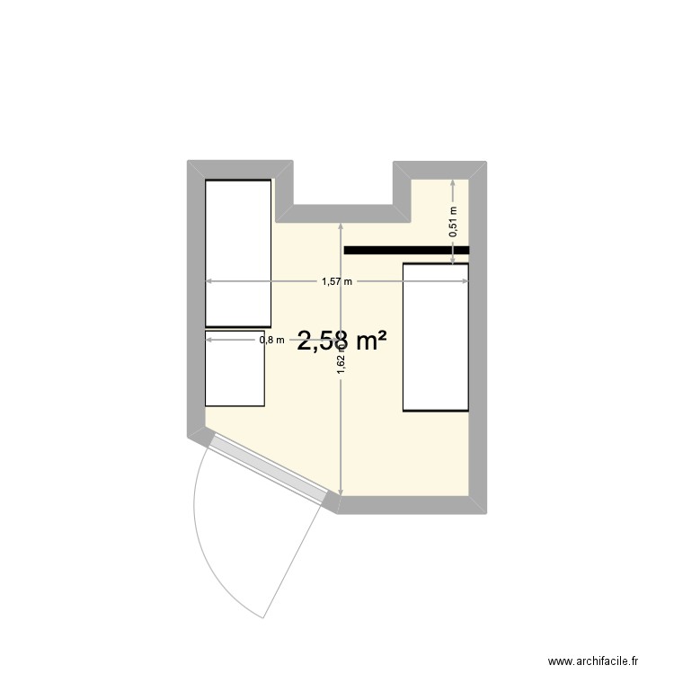 Cave. Plan de 1 pièce et 3 m2