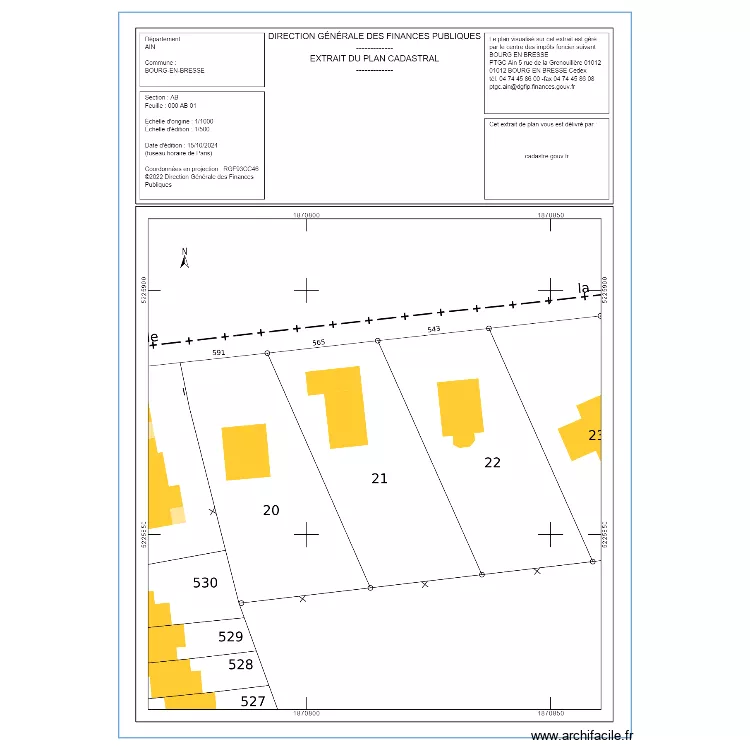 Bourg-en-Bresse. Plan de 