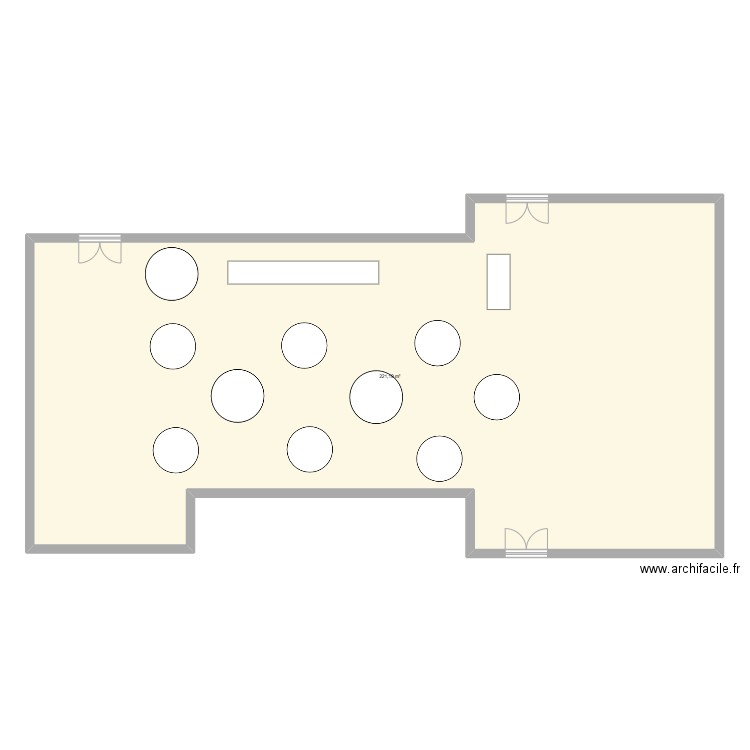 plan table. Plan de 1 pièce et 221 m2