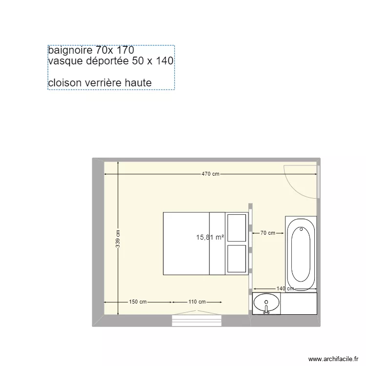 chambre B. Plan de 