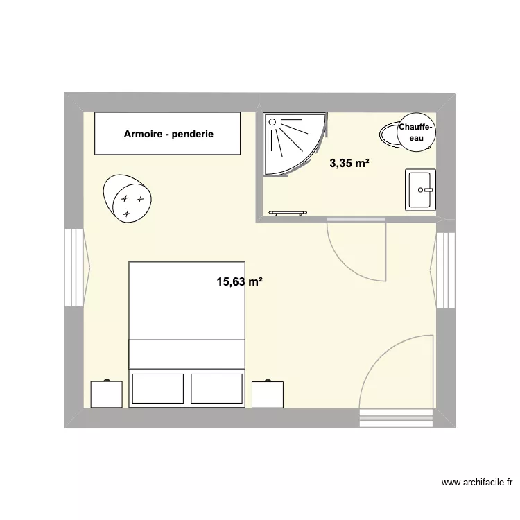 chambre gite salon. Plan de 2 et 19 m² chambre gite salon. Plan de 2 et 19 m²