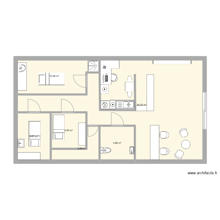 plan institut. Plan de 6 pièces et 73 m2