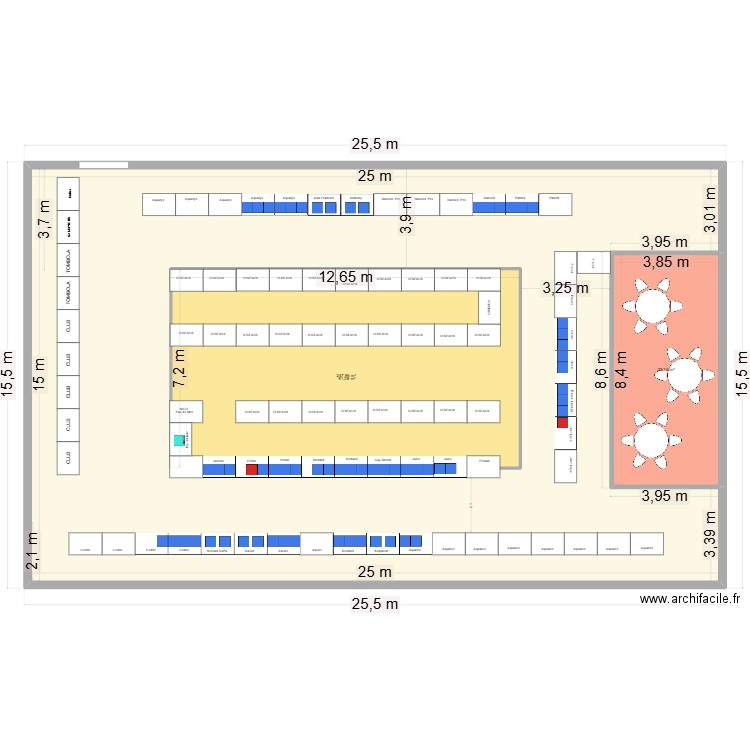 SALLE DE FOUSSIGNAC. Plan de 3 pièces et 464 m2