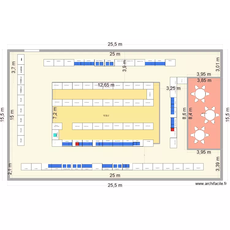 SALLE DE FOUSSIGNAC. Plan de 