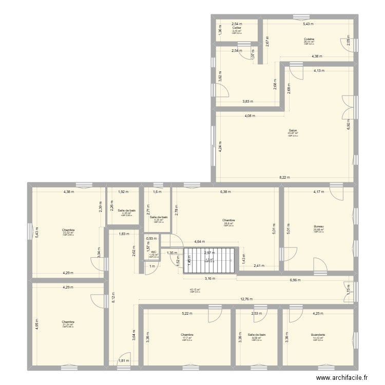 VISMARA RDC. Plan de 15 pièces et 264 m2