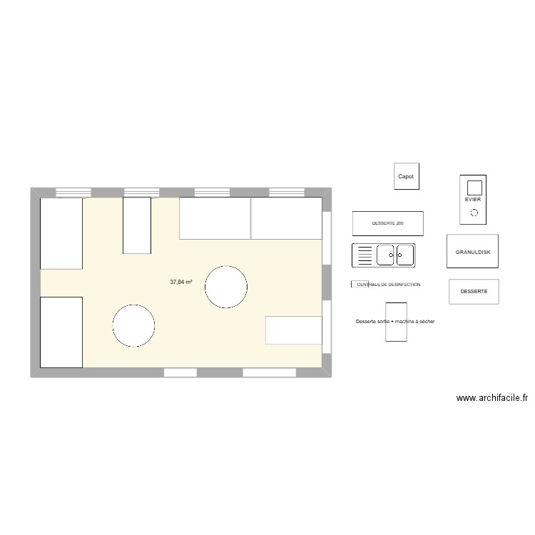 PLONGE PROVISOIRE CASTELNAU. Plan de 1 pièce et 38 m2