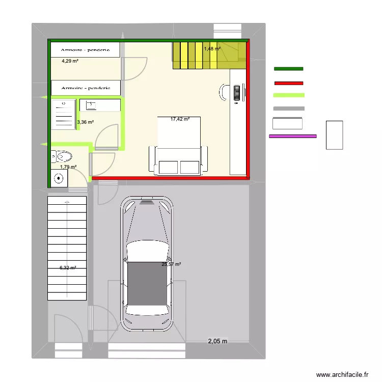maison sainte Sophie 2. Plan de 22  et 226 m²