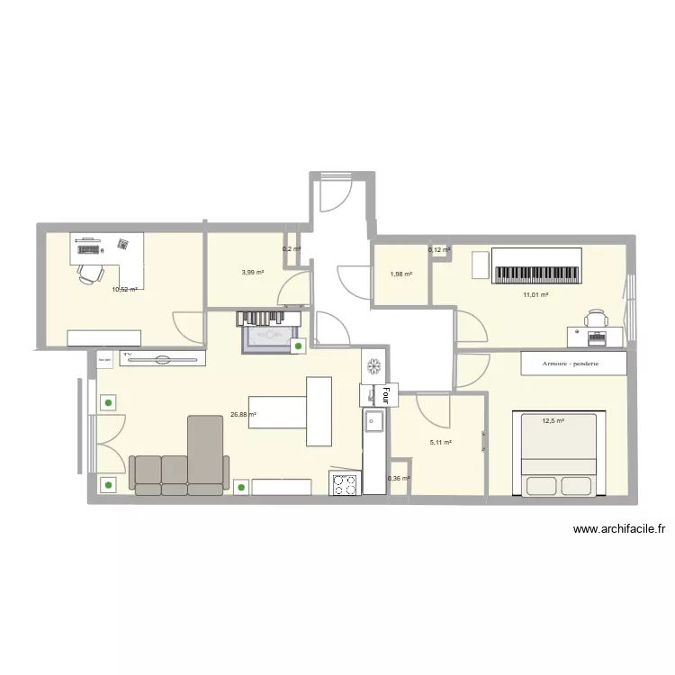 PLAN2. Plan de 10  et 73 m²