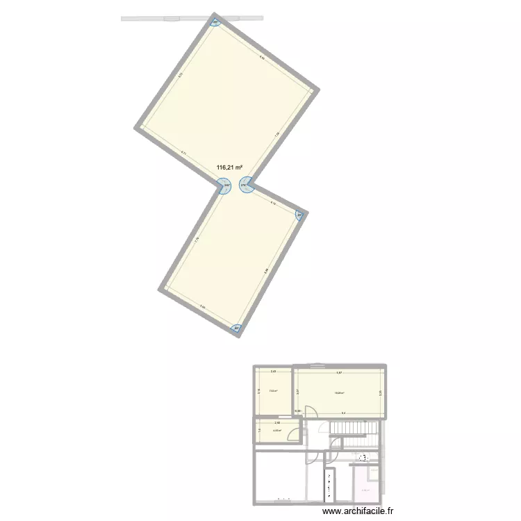maison cote. Plan de 11 pièces et 182 m²