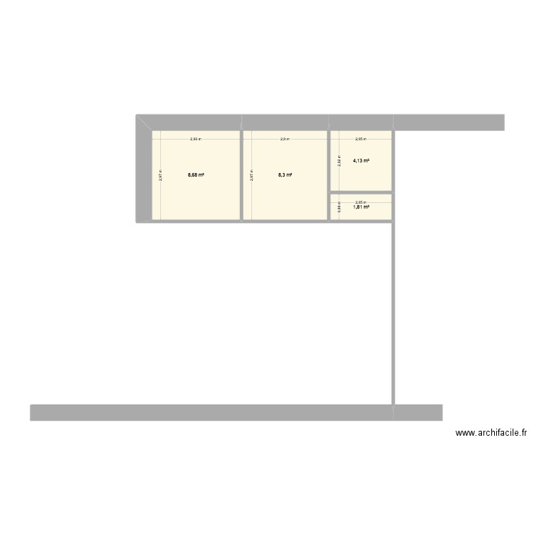 colegio mal hecho. Plan de 4 pièces et 23 m2