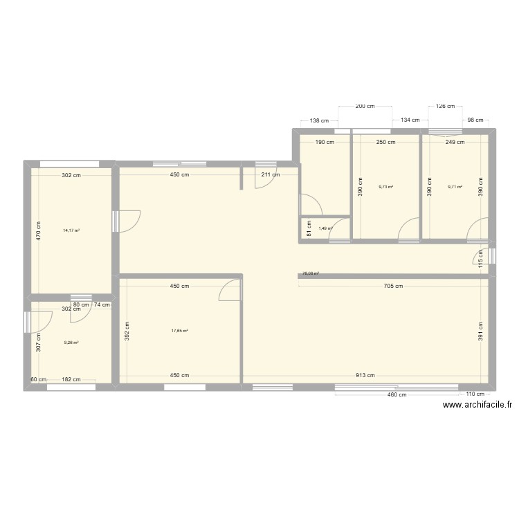 Maison 2.2. Plan de 7 pièces et 138 m2