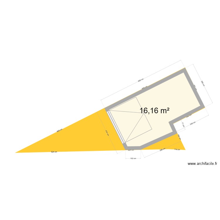 garage rectif issu du cadastre. Plan de 1 pièce et 16 m2