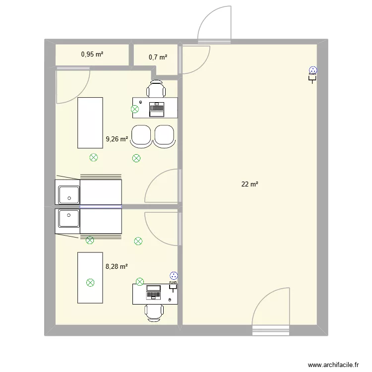SBF. Plan de 5  et 41 m²
