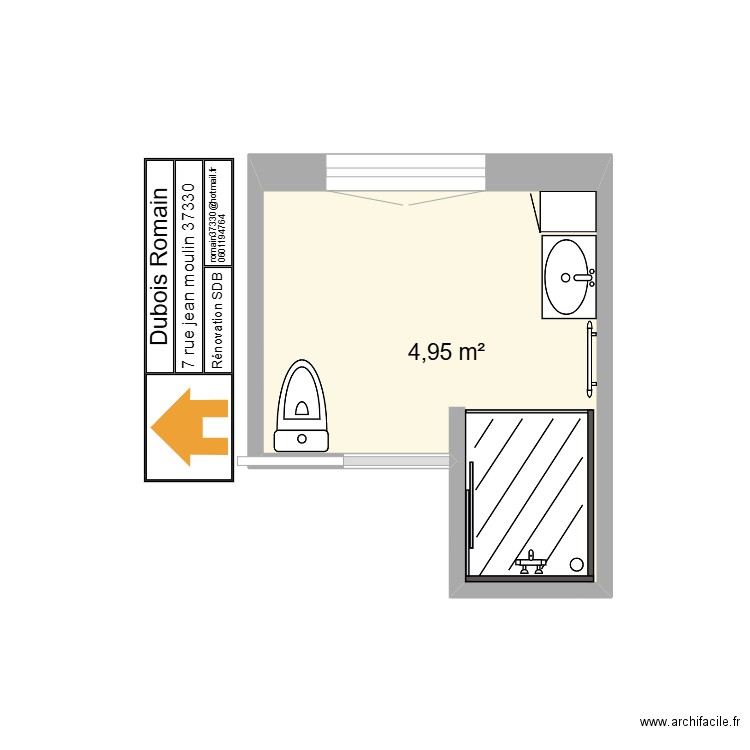dubois romain. Plan de 1 pièce et 5 m2