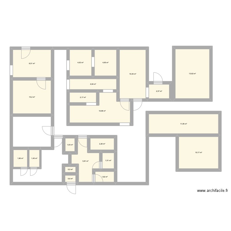 Mémoire V2. Plan de 21 pièces et 109 m2