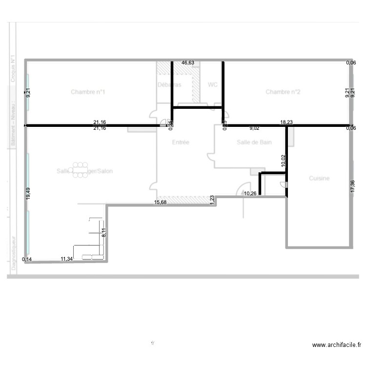 plan paris 18 v4. Plan de 3 pièces et 935 m2