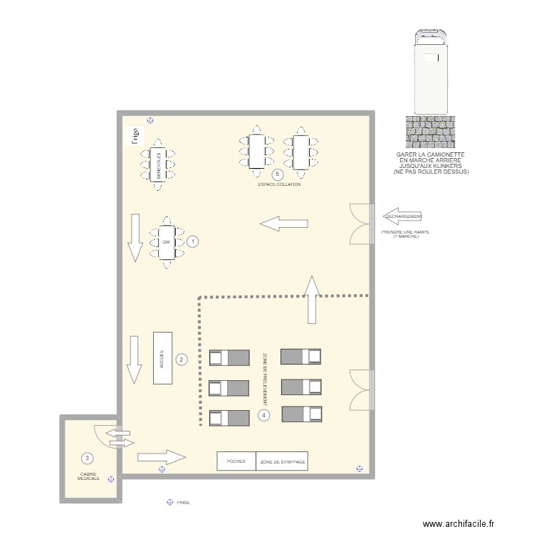 Ecole Frasnes Lez Gosselies. Plan de 2 pièces et 113 m2