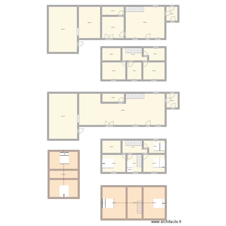 AURE SUR MER. Plan de 26 pièces et 444 m2