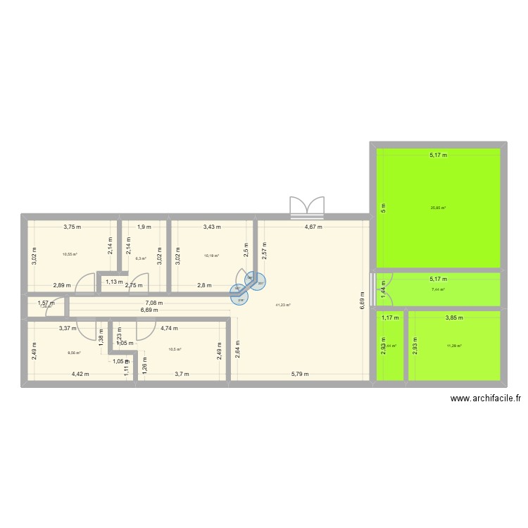 clerac. Plan de 11 pièces et 138 m2